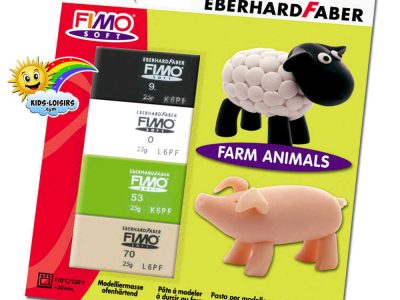 5 animaux de la ferme en pâte à modeler