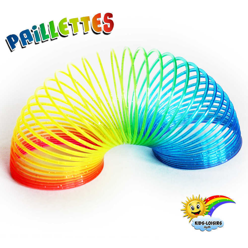 Jouet à ressort slinky arc-en-ciel géant en exclusivité chez