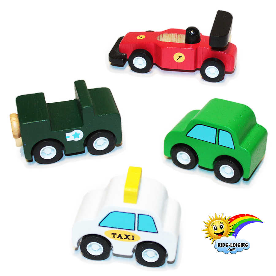 Véhicule miniature jouet bois - Voiture - Kids loisirs